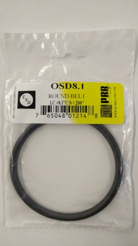 OSD8.1 Round Rubber Belt 8.1" IC, .20" Cross Section