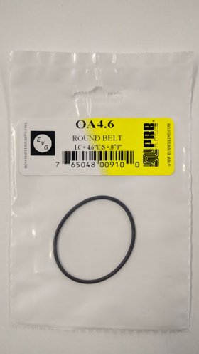 OA4.6 Round Rubber Belt 4.6" IC, .07" Cross Section