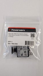 15A Push Button Reset Only Quick Connect Circuit Breaker