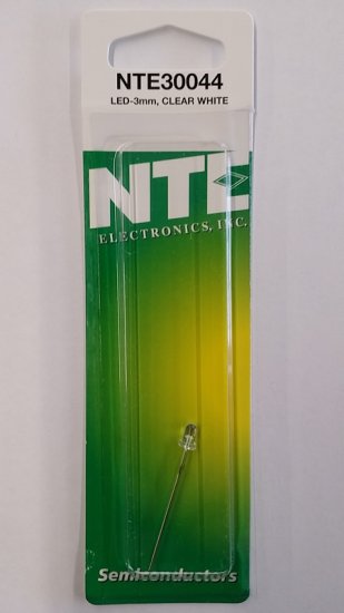 3mm Super Bright White LED 7000mcd Clear Lens