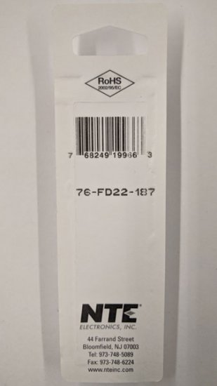Quick Connect Female Non-Insulated 22-18Awg 0.187" (10Pk)