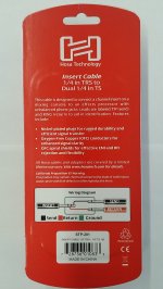 3.3Ft (1m) Insert Cable 1/4in TRS to Dual 1/4in TS