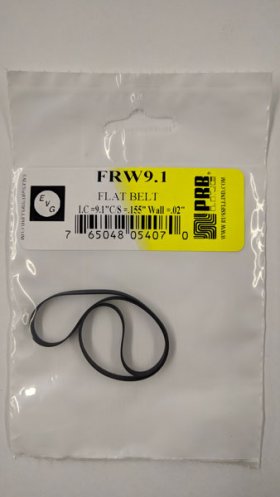 FRW9.1 Flat Rubber Belt 9.1" IC, .155" CS, .02" Wall Thickness