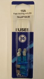 15 Amp Blue (ATC) Lighted Blade Fuse 32V (5Pk) Fast Acting