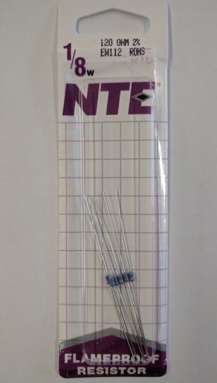 120 Ohm, 1/8W, 2% Metal Film Flameproof Resistor (6Pk)