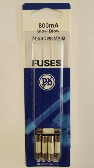 .8 Amp (800mA) S505 Ceramic Fuse (5Pk) Slow Blow 5x20mm