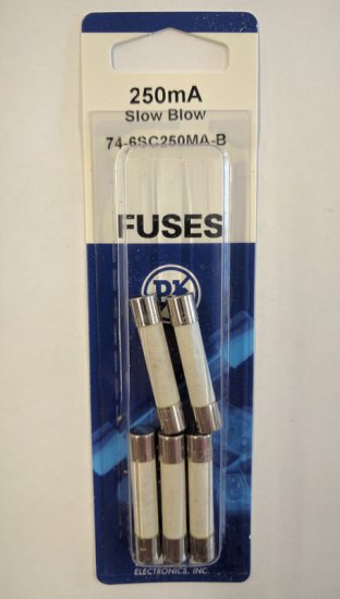 0.25 Amp (250mA) MDA Ceramic Fuse (5Pk) Slow Blow 6x30mm NTE