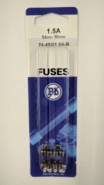 1.5 Amp (2AG) 4.5x15mm Fuse (5Pk) Slow Blow