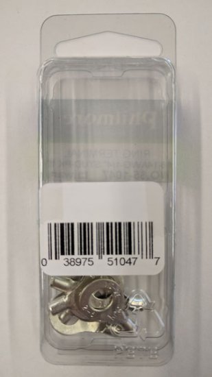 Ring Terminal Non-Insulated 16-14Awg 1/4" Stud (10Pk)