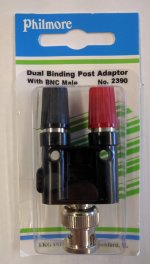 BNC Plug to Dual Red/Black Banana Jack/Binding Posts