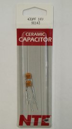 430pf/0.43nf/0.00043uf 1000V Ceramic Disc Capacitor (2Pk)