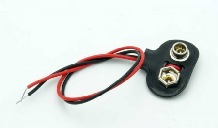 9V Snap Battery Connector T-Shape 6" Leads (2Pk) Vinyl