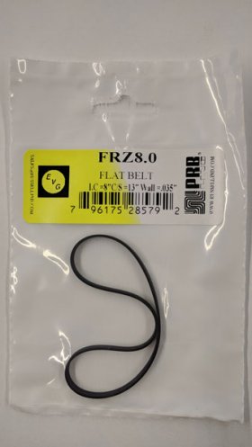 FRZ8.0 Flat Rubber Belt 8.0" IC, .13" CS, .035" Wall Thickness