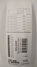 RP-SMA Plug 3-Piece Crimp-On RG-174/U RG-316/U (Gold)