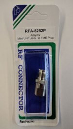 Mini-UHF Jack to FME Plug Adapter