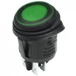 Green110VACNeon RndRocker DPST On-None-Off 125V 16A