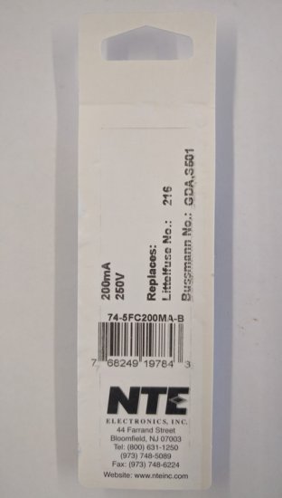 0.2 Amp (200mA) GDA Ceramic Fuse (5Pk) Fast Acting 5x20mm