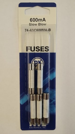0.6 Amp (600mA) MDA Ceramic Fuse (5Pk) Slow Blow 6x30mm