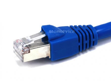 50Ft Cat6A 500MHz 24Awg Shielded Ethernet Network Cable (Blue)