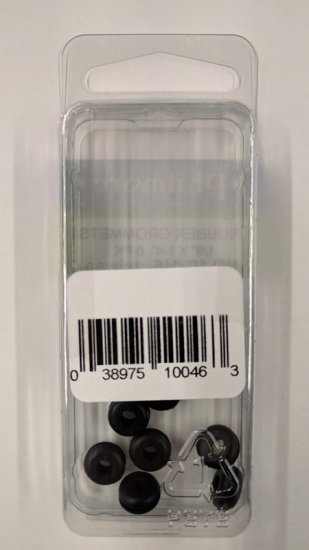 Rubber Grommets 0.125" (1/8") I.D. x 0.250" (1/4") O.D. (8Pk)