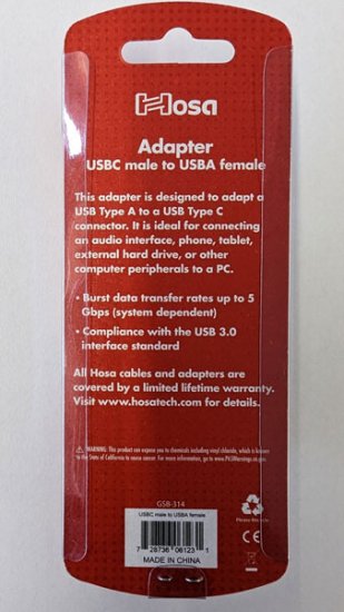 USB 3.0 Adaptor, Type A Jack to Type C Plug