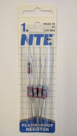 2.2K Ohm 1 Watt Metal Oxide Film Resistor (10Pk) 2% Tolerance