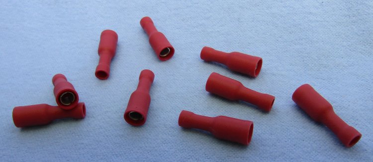 Bullet Female Fully Insulated Vinyl 22-18Awg 0.156\" (12Pk) Red