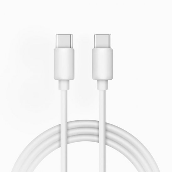 USB-C to USB-C Rounded Fast Charge Cable - 3Ft White