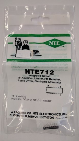 NTE712 IC, TV/FM Sound IF Detector, 14-Lead DIP