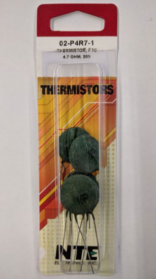 02-P4R7-1 Thermistor PTC 4.7 Ohm, Radial, 125V (5Pk)