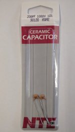 200pf/0.2nf/0.0002uf 1000V Ceramic Disc Capacitor (2Pk)