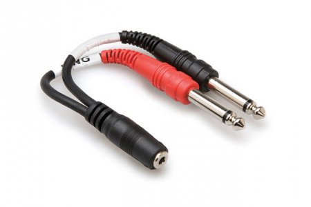6in Stereo Breakout Cable 3.5mm TRSF to Dual 1/4in TS