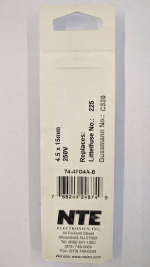 4 Amp (2AG) Fuse (5Pk) Fast Acting 4.5x15mm