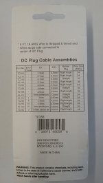 Size N 5.5/2.5mm Coaxial DC Power Plug In-Line 6Ft Leads 18Awg