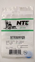 NTE524V25 MOV 250V RMS, 23mm, 129 Joules, ITM=6500A, VCL=630V