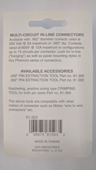 3 Pin Male/Female Pair 0.093" Pins 12A Mated Housings (Molex)