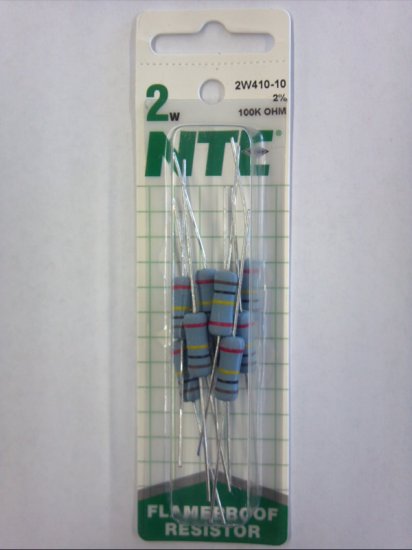 100K Ohm 2 Watt Metal Oxide Film Resistor (10Pk) 2% Tolerance
