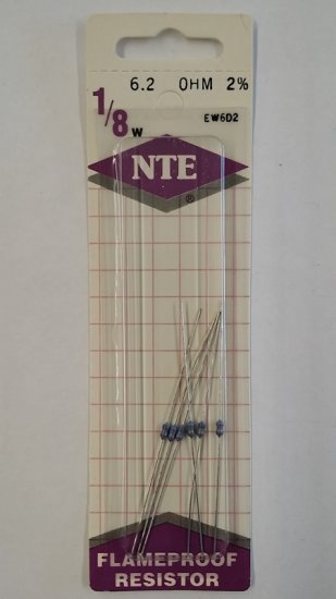 6.2 Ohm, 1/8W, 2% Metal Film Flameproof Resistor (6Pk)