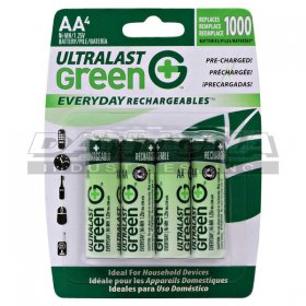 AA Ultralast 4-Pack 1.2V Rechargeable NI-MH Batteries