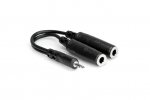 6" Y Cable, 3.5 mm TRS(M) to Dual 1/4 in TRSF