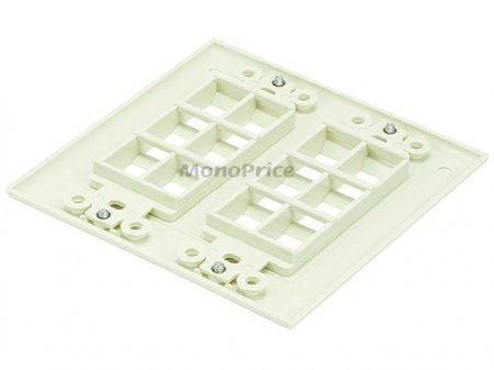 2-Gang Wall Plate for Keystone, 12 Hole - Ivory