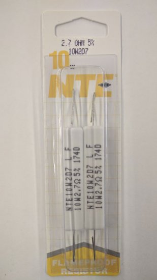 2.7 Ohm 10W Cerment Power Wirewound Resistor (2Pk) 5% Tolerance