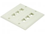 2-Gang Wall Plate for Keystone, 6 Hole - Ivory