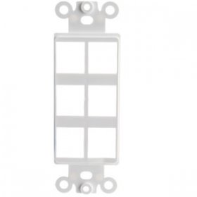 6-Port Keystone Insert Wall Plate White