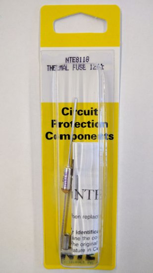 NTE8118 Thermal Fuse 121°C/250°F 15A Axial