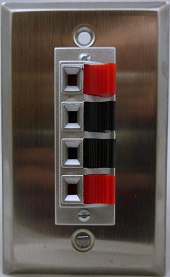 2 Pair Speaker Stainless Steel Wall Plate