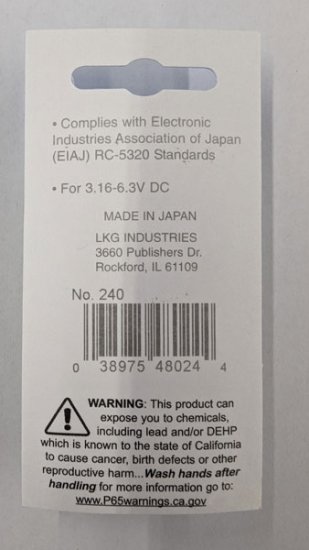 Size B 4.0/1.7mm Coaxial DC Power Plug Inline w/Strain Relief
