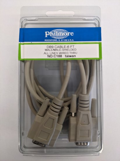 6Ft DB9 M/M Molded Serial Cable