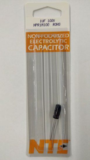 1uf 100V Non-Polar Radial Lead Electrolytic Capacitor