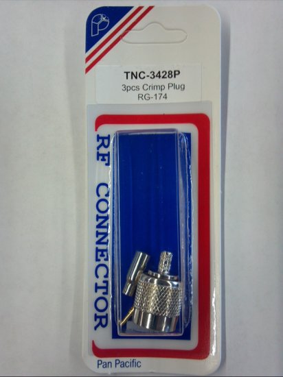 TNC Plug 3-Piece Crimp-On RG-174/U RG-316/U